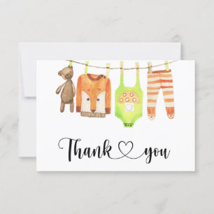 Baby clothesline - thank you card