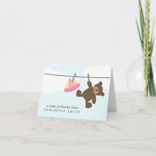 Baby Clothesline Thank You Notes {pink}