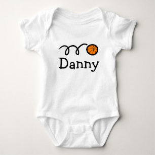 Baby clothing with name and basketball print bodysuit