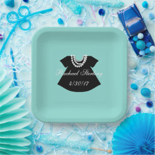 BABY & CO Little Black Dress Shower Tiffany Party Paper Plate