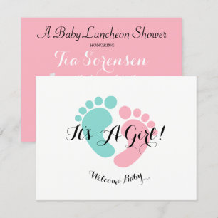 BABY & CO Pink Baby Reveal Baby Shower Party Invitation