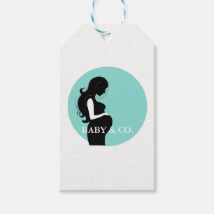 BABY & CO. Teal Blue Baby Shower Party Gift Tags