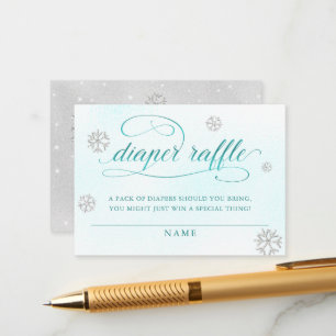 Baby Cold Outside Rhinestone Glitter Diaper Raffle Enclosure Card