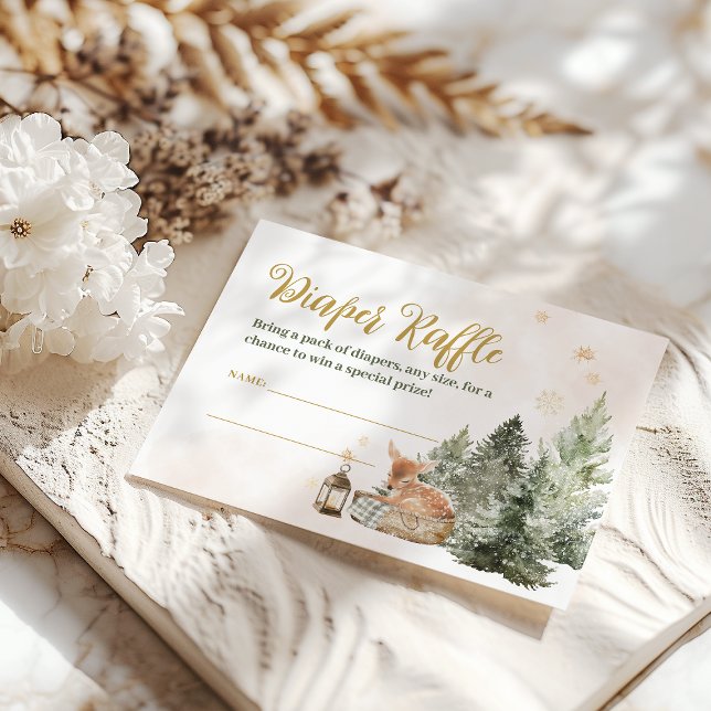 Baby Cold Outside Rustic Deer Winter Baby Shower Enclosure Card (Creator Uploaded)