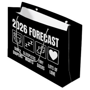 Baby Coming Soon 2026 Forecast Baby Shower Funny Large Gift Bag
