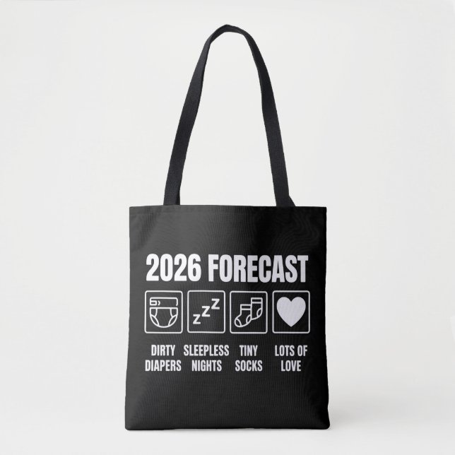 Baby Coming Soon 2026 Forecast Baby Shower Funny  Tote Bag (Front)