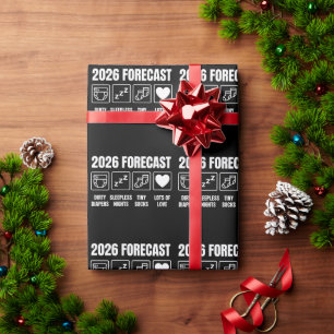 Baby Coming Soon 2026 Forecast Baby Shower Funny  Wrapping Paper
