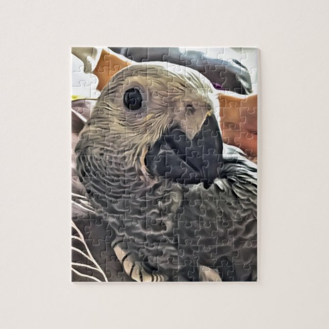 Baby Congo African Grey Parrot Jigsaw Puzzle (Vertical)
