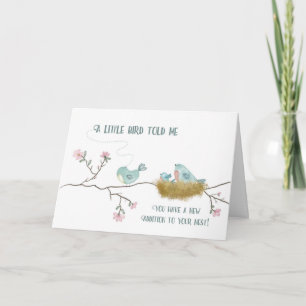 Baby Congratulations A Little Birdie Told Me Bird  Card