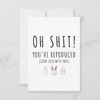 Baby Congratulations Card for Birth - Reproduced