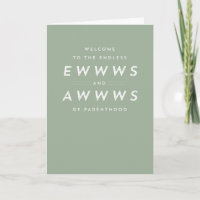 Baby congratulations funny cute sage green