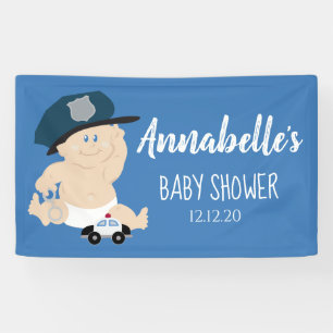 Baby Cop Police Officer Baby Shower Banner