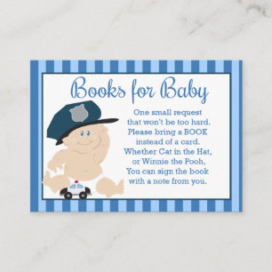 Baby Cop Police Officer Baby Shower Books for Baby Enclosure Card
