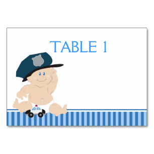 Baby Cop Police Officer Custom Table Card