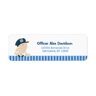 Baby Cop Police Officer Return Labels