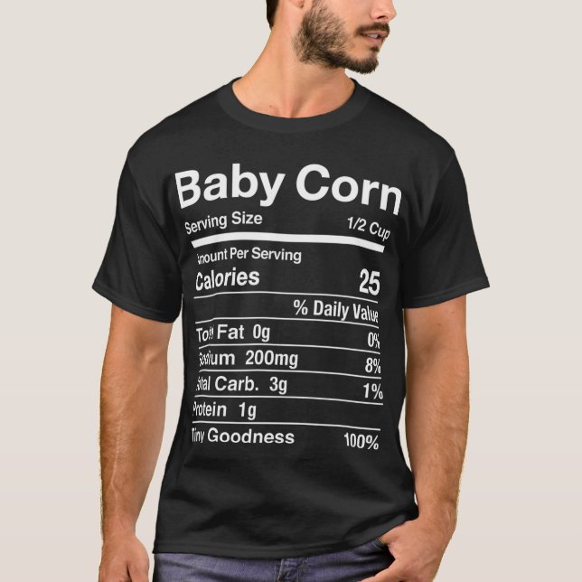Baby Corn Nutrition Facts Thanksgiving Matching T-Shirt (Front)