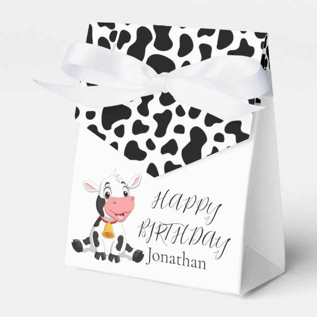 Baby Cow Birthday Favour Box (Front Side)