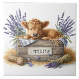 Baby Cow Ceramic Tile