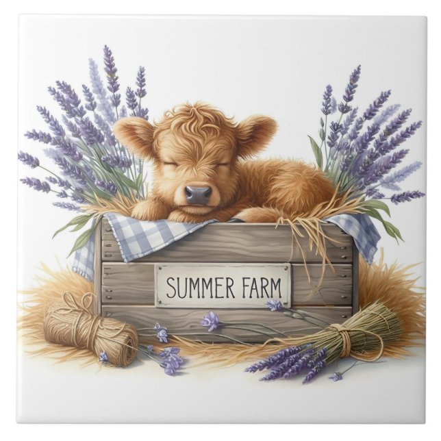 Baby Cow Ceramic Tile (Front)