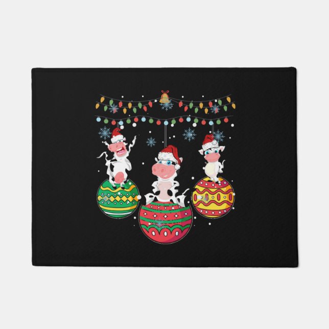 Baby Cow Christmas Doormat (Front)