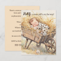 Baby Cow Shower Digital Download Invitation