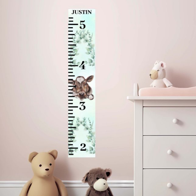Baby Cow Watercolor Eucalyptus Growth Chart  (Creator Uploaded)