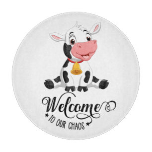 Baby Cow Welcome To Our Chaos Cutting Board