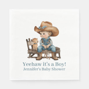 Baby Cowboy Baby Shower Napkin