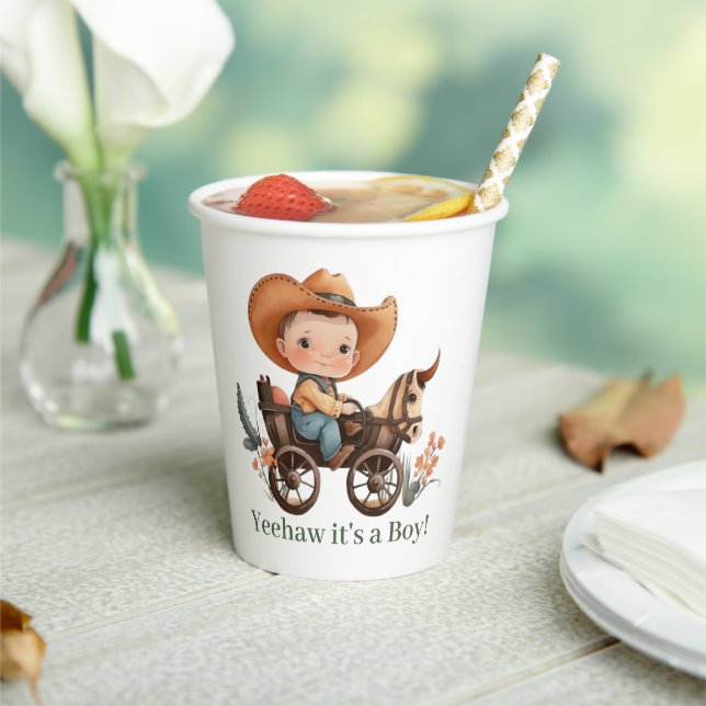 Baby Cowboy Baby Shower  Paper Cups (Insitu)