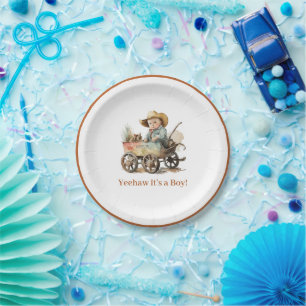 Baby Cowboy Baby Shower  Paper Plate