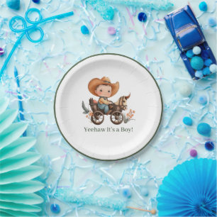 Baby Cowboy Baby Shower  Paper Plate