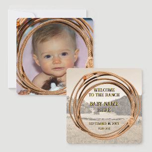 Baby Cowboy or Cowgirl Announcement Ceramic Tree Decoration