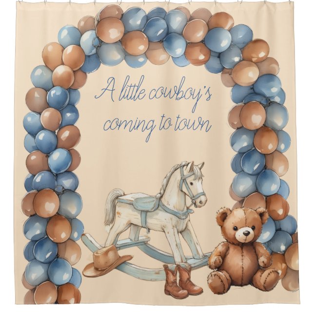 Baby Cowboy Shower Back Drop Curtain (Front)