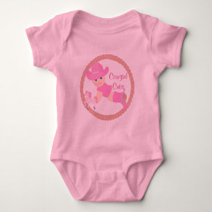 Baby Cowgirl Pink Hat Boots and Horse Bodysuit
