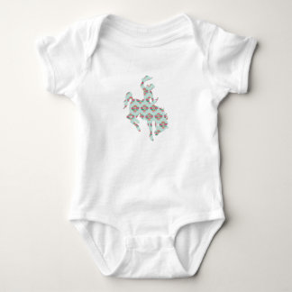 Baby Cowgirl Pink Turquoise Bronc Rodeo Aztec West Bodysuit