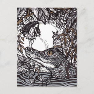 Baby Croc and Fairy Postcard