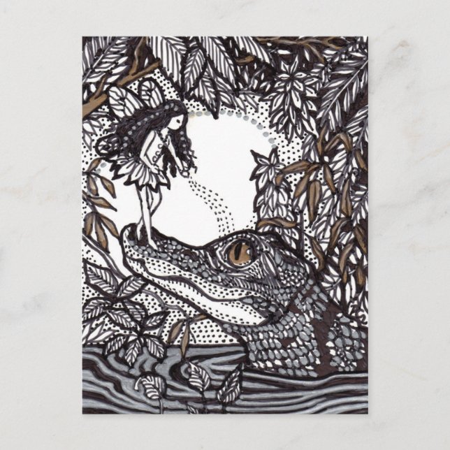 Baby Croc and Fairy Postcard (Front)