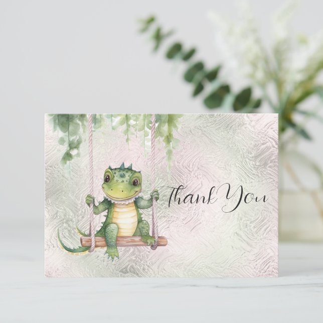 Baby Crocodile Thank You Card (Standing Front)