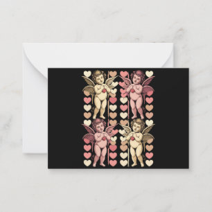 Baby Cupid Coquette bow Retro Valentines Day Card