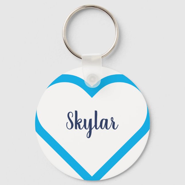 Baby Custom Name Heart Key Ring (Front)