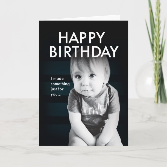 Baby Cute, Funny Birthday Card (Front)