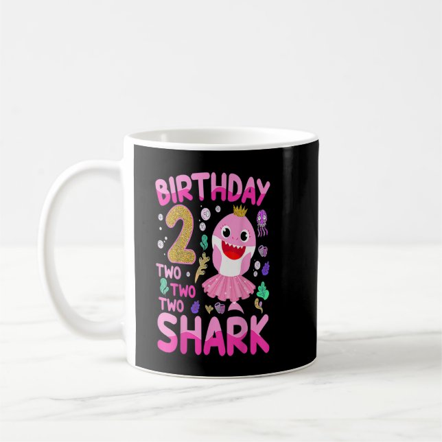 Baby Cute Shark 2nd Birthday Boy Girl 2 Year Old G Coffee Mug (Left)