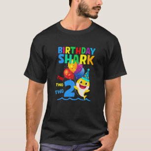 Baby Cute Shark Birthday Boy 2 Years Old Gift T-Shirt