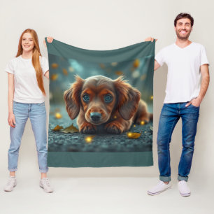 baby dachshund fleece blanket
