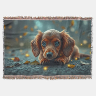 baby dachshund throw blanket