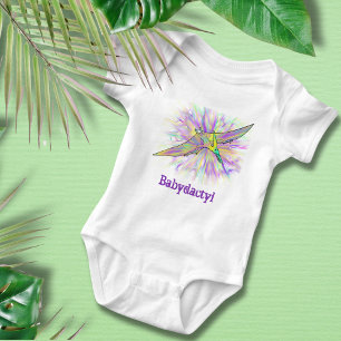 Baby dactyl Colourful Pterodactyl Cute Dinosaur Bodysuit