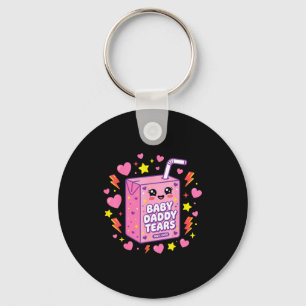 Baby daddy tears kawaii juice box cute funny key ring