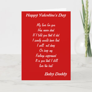 Baby daddy valentine's day greeting  cards