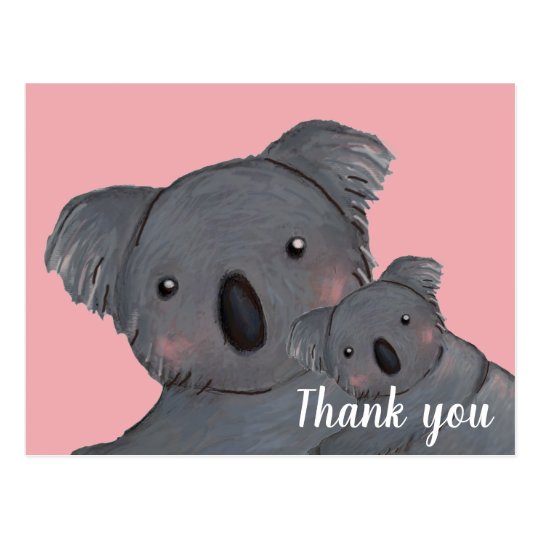 Baby daughter thank you koala pink postcard | Zazzle.co.uk