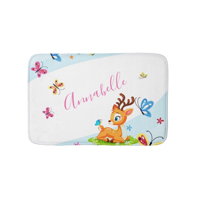 Baby dear (deer) personalised bath mat (Front)